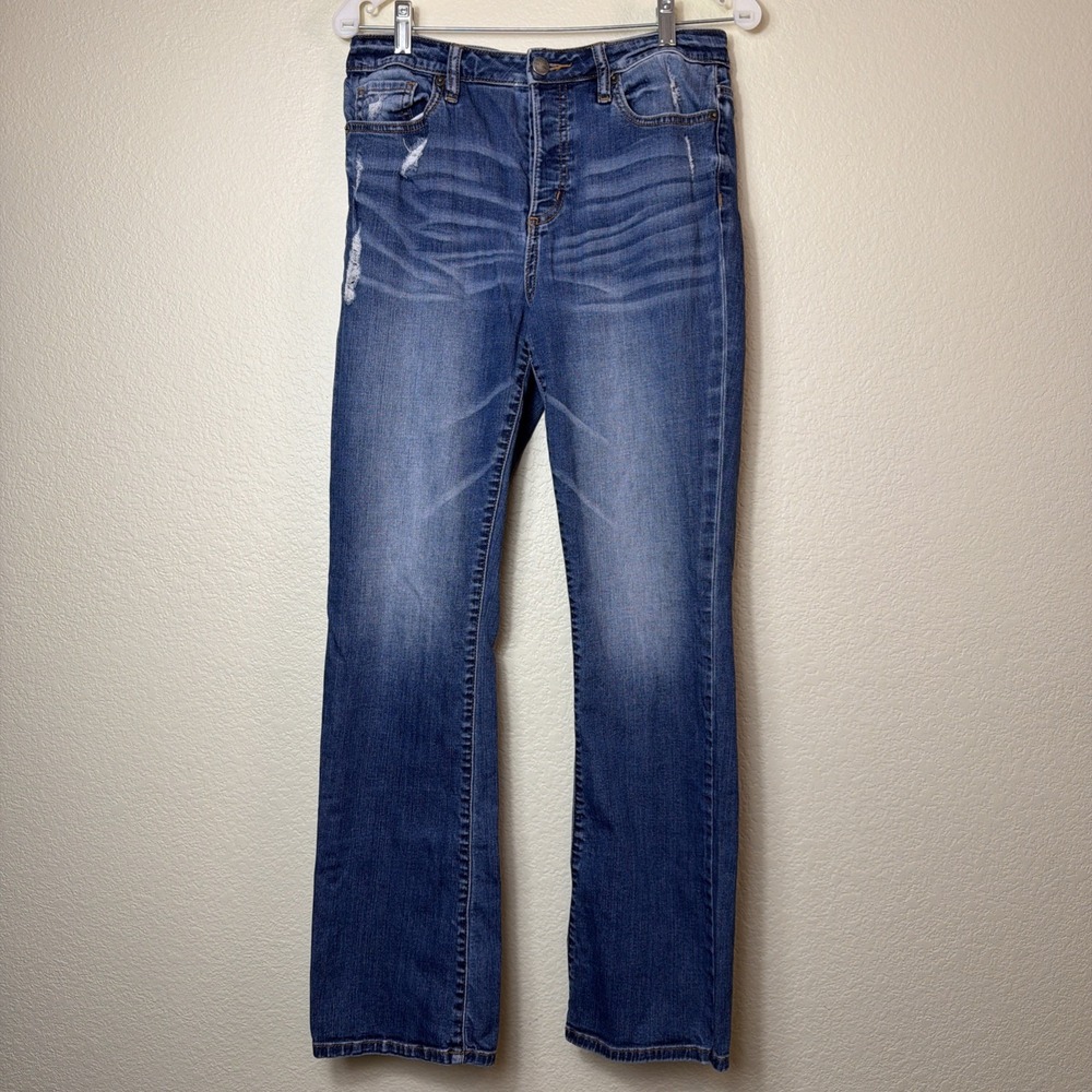 Miss Me High Rise Bootcut Jeans 29 Button Fly Distressed Cowgirl Country Western